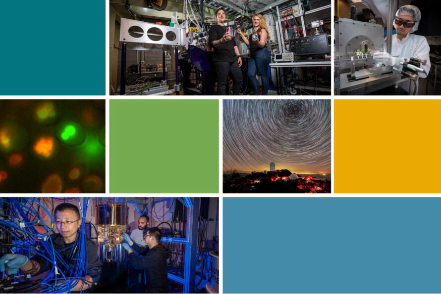 color and photo blocks collage