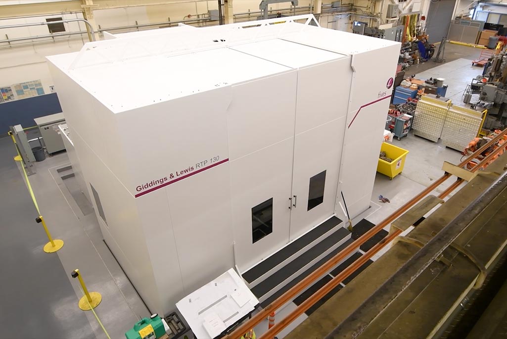 From the video, an aerial view/screenshot of the Engineering Division's new giant CNC machine.