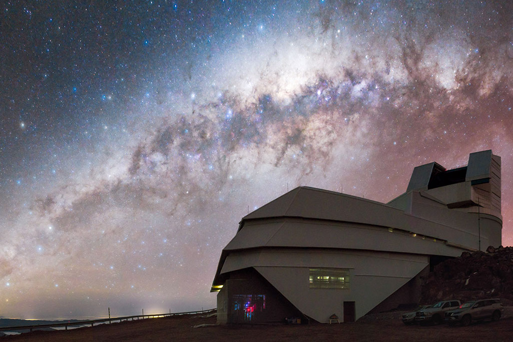 Nighttime photo of the Vera C. Rubin Observatory, just one of many big facilities that are flooding the U.S. Department of Energy’s science labs with data and necessitating the greater use and exploration of artificial intelligence. Photo Credit: P.J. Assuncao Lago, NSF/DOE Rubin Observatory