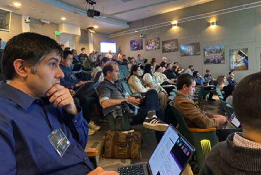 Workshop attendees heard from speakers across the national labs, academia, and industry during the plenary session of the January 2026 workshop on agentic AI. (Credit: Ina Reichel, Berkeley Lab)