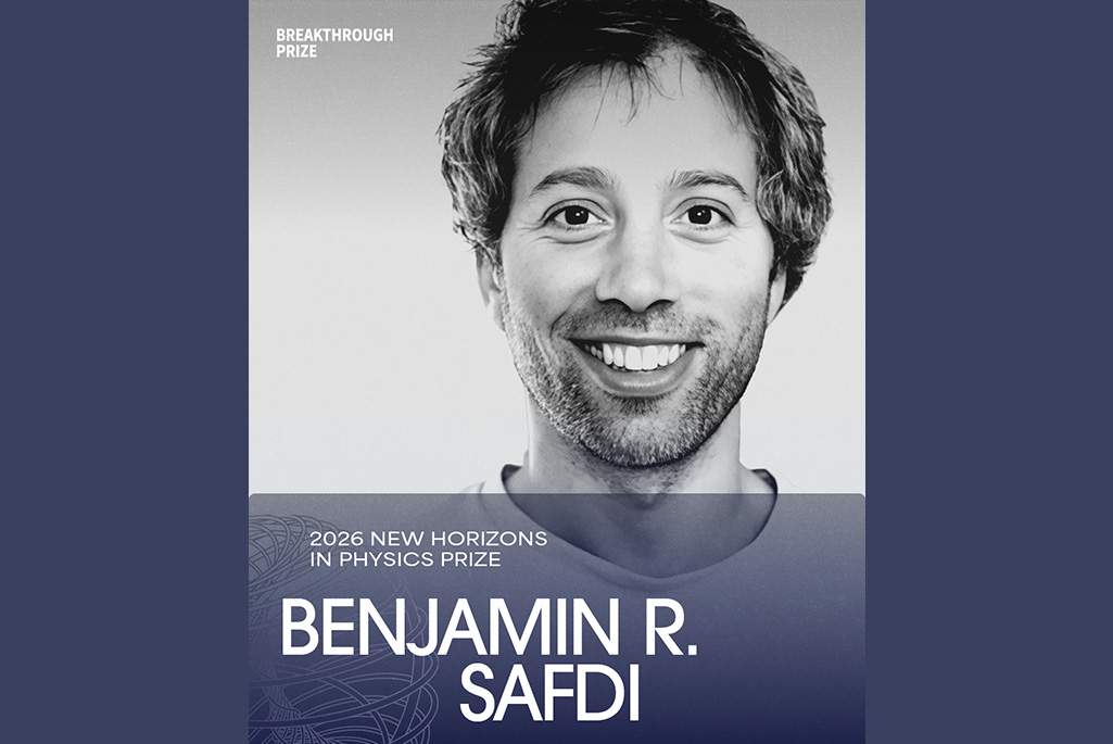 Ben Safdi's Breakthrough Prize banner presentation