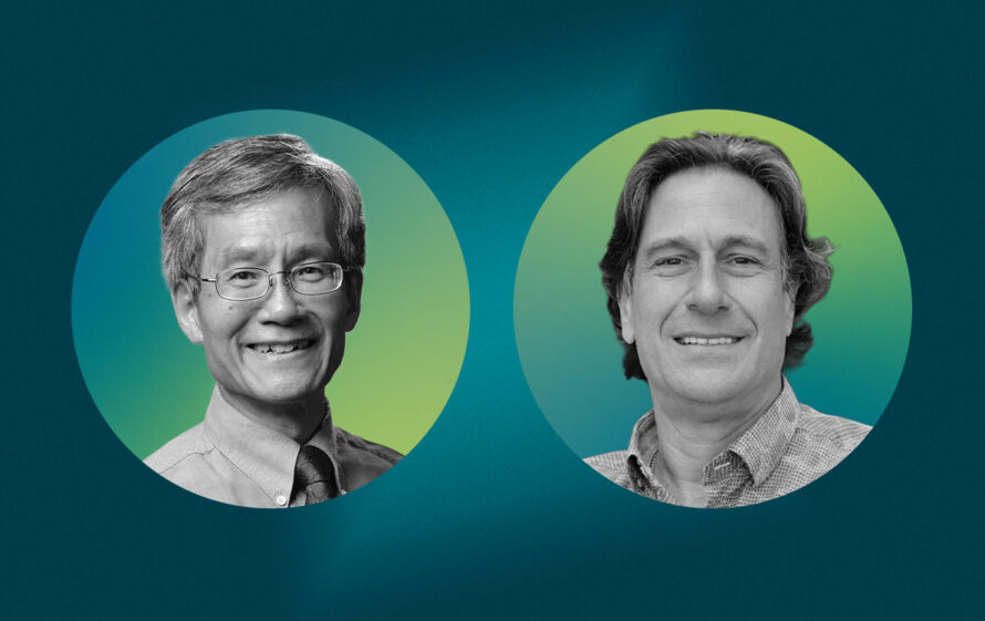 New NAS members Kam-Biu Luk (left) and Gary Karpen. (Credit: Jenny Weger, Berkeley Lab, and UC Berkeley)