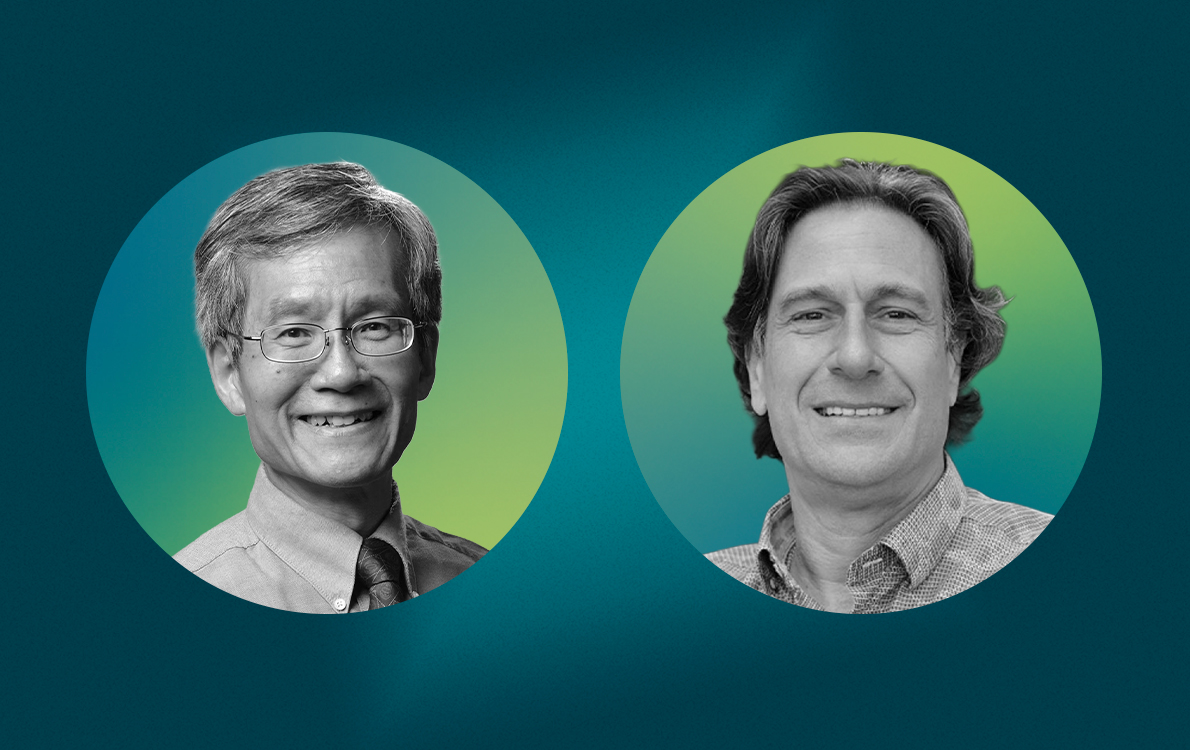 New NAS members Kam-Biu Luk (left) and Gary Karpen. (Credit: Jenny Weger, Berkeley Lab, and UC Berkeley)
