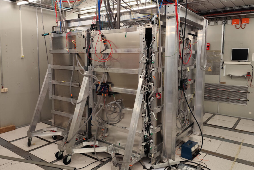 The fully installed CODEX-beta detector at CERN. (Credit: Carlos Vazquez Sierra, University of A Coruña, Galicia, Spain)
